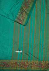 Peacock Green - Avantika - Soft semi Mysore silk with meenakari thread weaving border